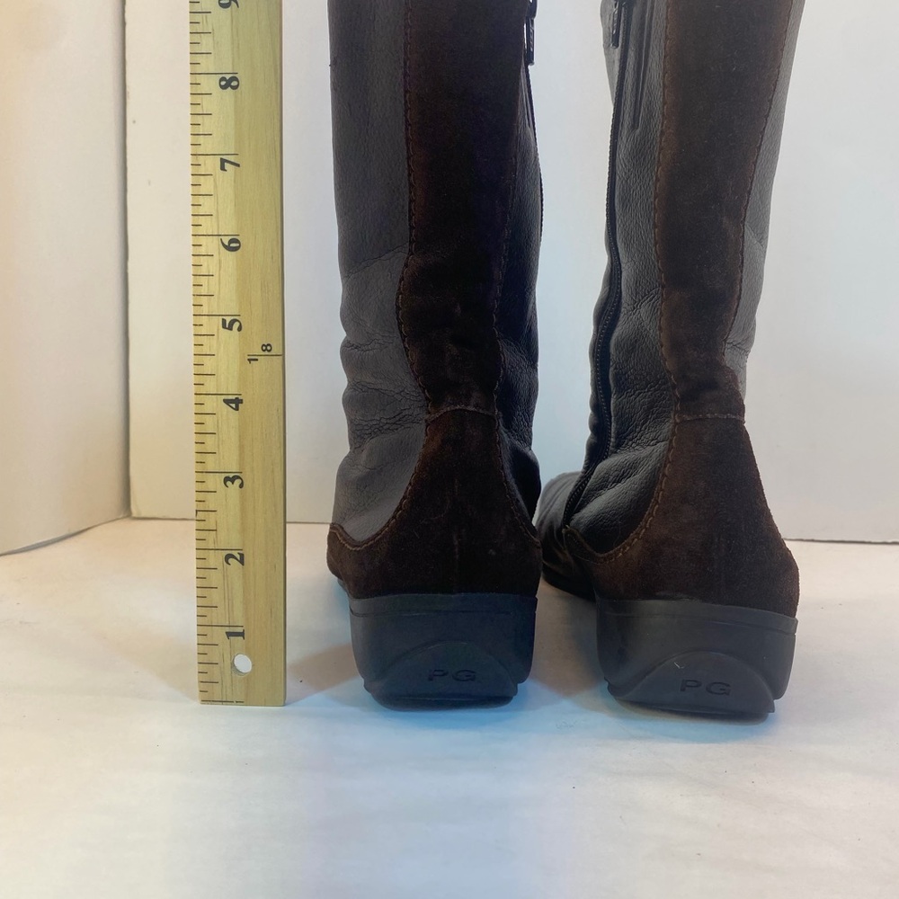 Elegant Brown Leather Women's Square Toe Boots Size 10 - Picture 11 of 12